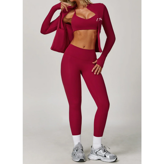 Wine Zip Jacket mit Taschen